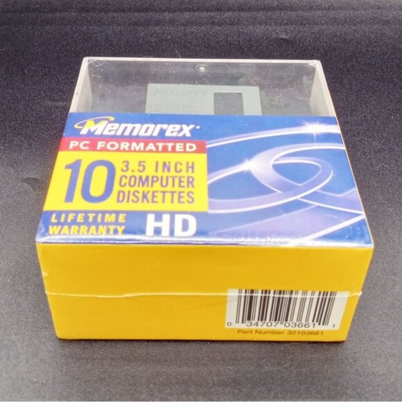 Memorex PC Formatted 3.5 Inch Computer Diskettes 10-Pack HD IBM 2SHD Vintage - Picture 15 of 16